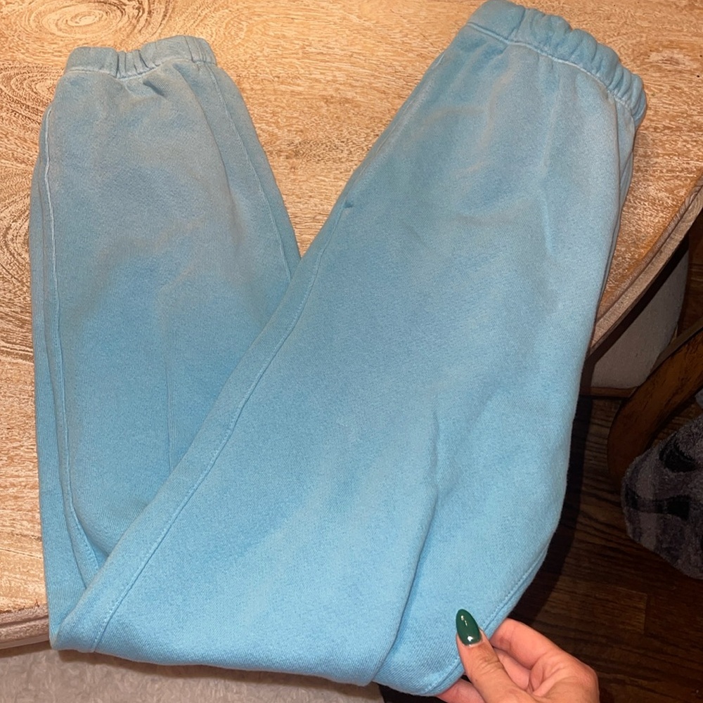 Re/Done Hanes 80s Faded Ombre Light Blue Jogger Classic Sweatpants Sz XS